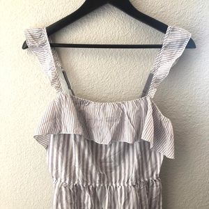 Victoria Secret Grey Striped Asymmetrical Cami Med